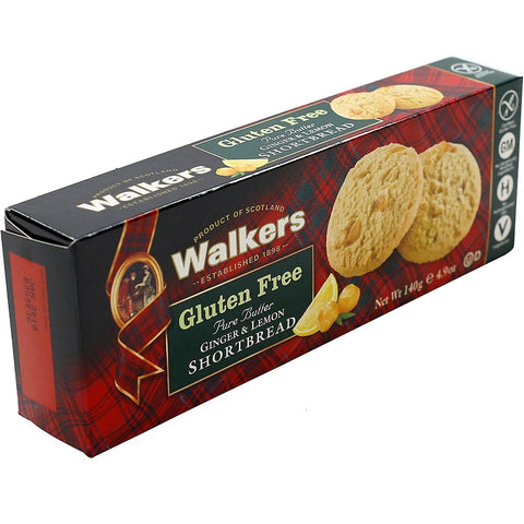 Walkers Gluten Free Ginger & Lemon Shortbread Cookies, 4.9 Ounce